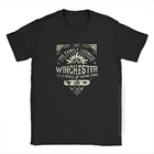 Мужские футболки с надписью A Very Winchester в деловом стиле, забавные мужские футболки с надписью Spn Brothers Angel Winchester TV Show, хлопковая футболка