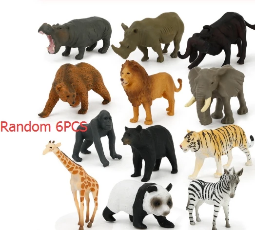 6PCS Wild animals 130*100 см Динозавр мир движение парковка карта детская игрушка игровой коврик Дорожный Знак Дети Девочки Мальчики игровые коврики Животные модели игрушки - Цвет: 6PCS Wild animals