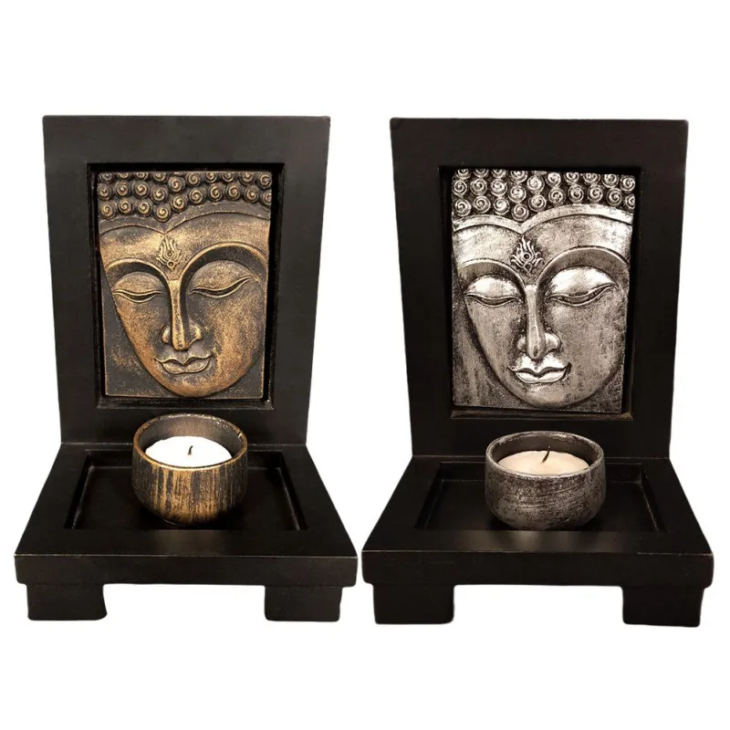 

2 Colors Buddha Candle Holder Southeast Asian Style Candle Holder, Zen Aroma Home Decoration Suitable for Living Room