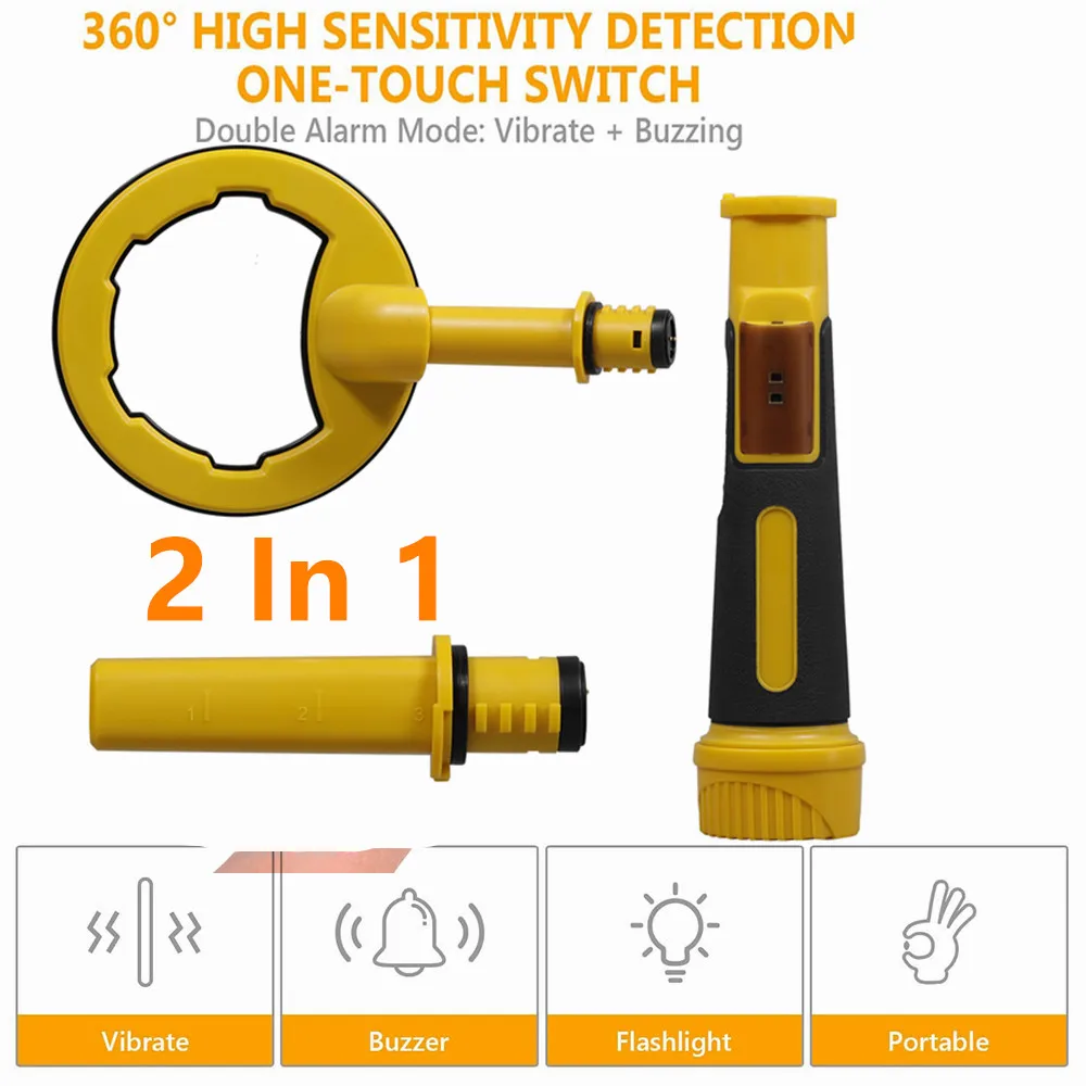 

2 In 1 Underwater Detector Pinpointer Handheld Underwater Pulse Dive Metal Detector Detector Grade Audio Vibrations LED Alerts