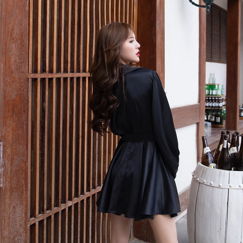 Женская атласная пижама с рукавами-фонариками | одежда