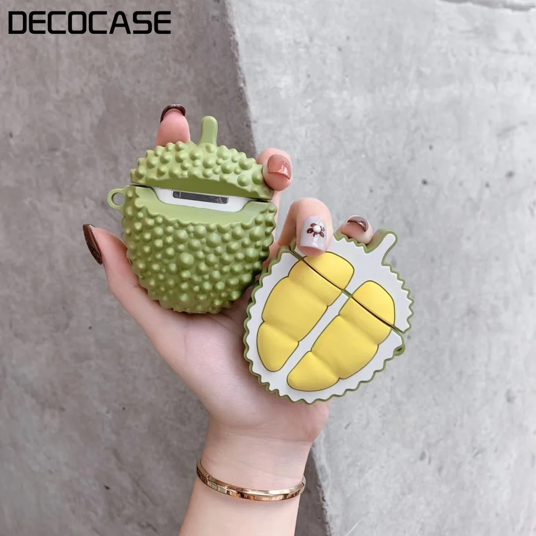 Kuutti забавные крутые Durian Мультфильм Bluetooth беспроводные наушники чехол для AirPods