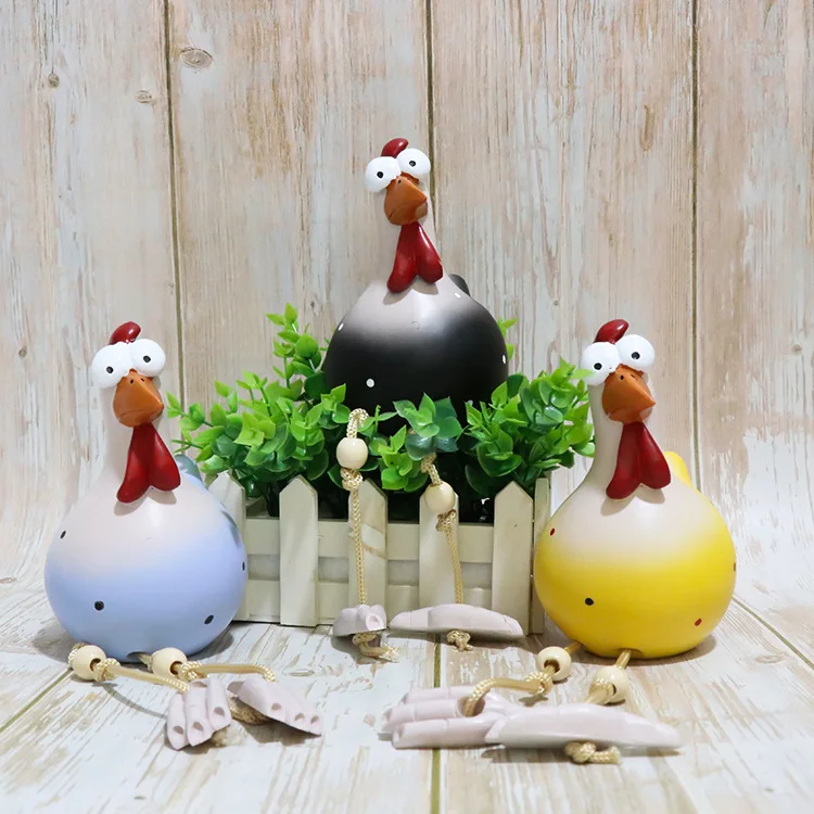 

Garden Art Decor Ceramics Chicken Ornaments Creative Animal Hen Rooster Statues Indoor Outdoor Backyard Decoration Accessories