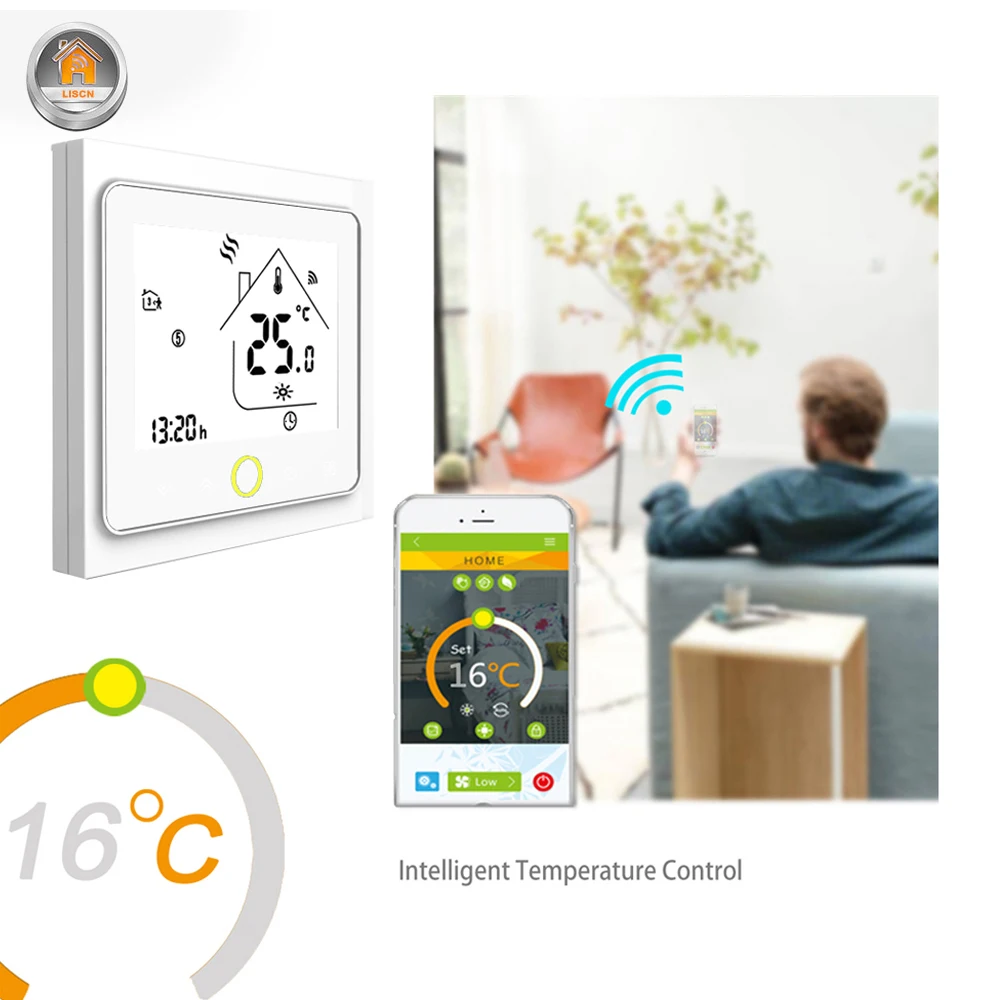 Термостат умный сенсорный температурный контроллер программируемый Google Home