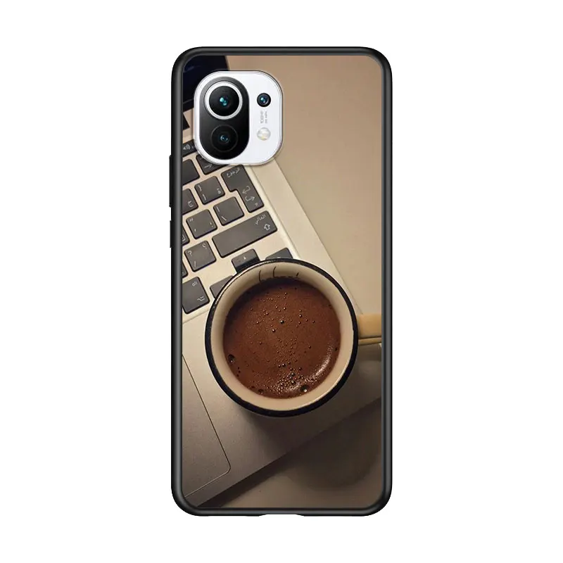 

Ok But First Coffee for Xiaomi Mi 11 10T Note 10 Ultra 5G 9 9T SE 8 A3 A2 A1 6X Pro Play F1 Lite 5G Black Phone Case