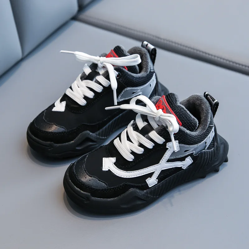 Spring 2021 Girls Boys Lace-Up Touch Strap Sneakers Toddler/Little/Big Kid Fashion Trainers Children School Sports Warm Shoes | Детская