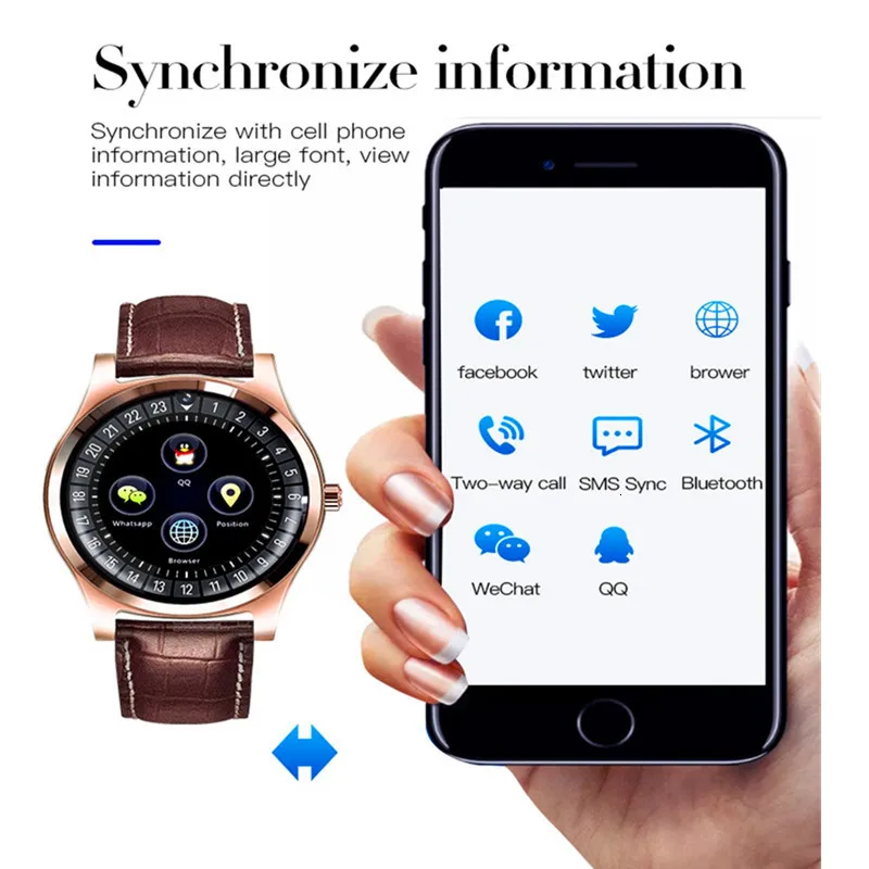 Мужские Смарт-часы с поддержкой SIM TF-карт HD-камеры MP3 MP4 Bluetooth спортивные для