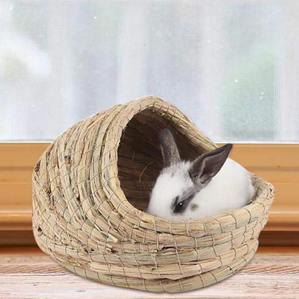 Клетка для домашних животных кролик хомяк гнездо трава плетеные тапки форма