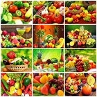 HUACAN алмазная живопись фрукты 5D DIY Полная Алмазная вышивка овощи мозаика Стразы