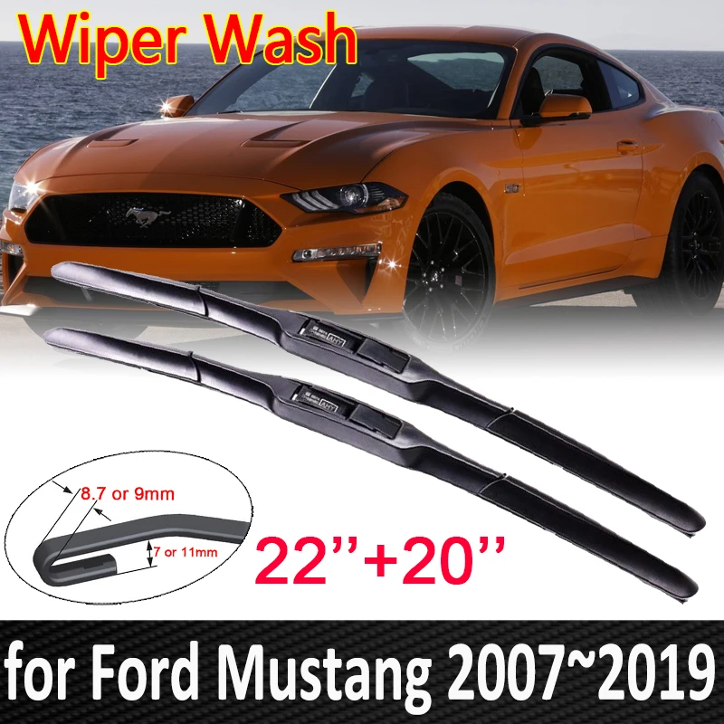 Car Wiper Blades for Ford Mustang 2007~2019 2015 2016 2017 2018 2019 S550 EcoBoost Export GT Front Windshield Car Accessories