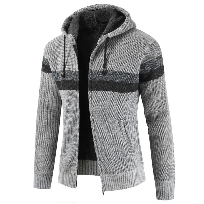 Мужской свитер 2019 Зимний толстый теплый кардиган с капюшоном Джемперы мужские