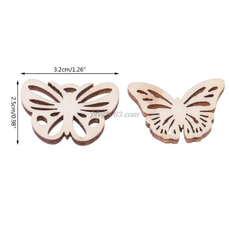50 шт. украшение в виде деревянной бабочки свадебное украшение|Поделки из дерева| |