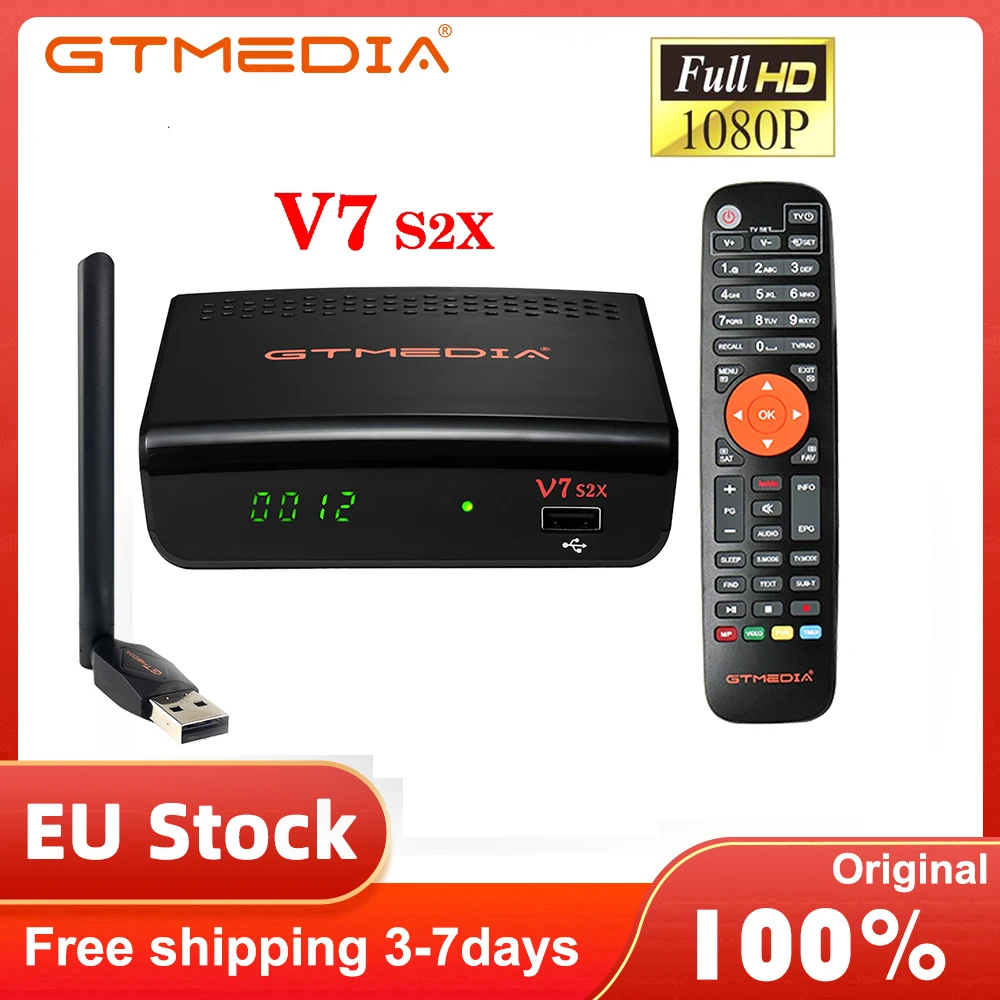 Лидер продаж Gtmedia 1080P DVB S2 спутниковый декодер обновлен V7S HD включают в себя USB Wi Fi