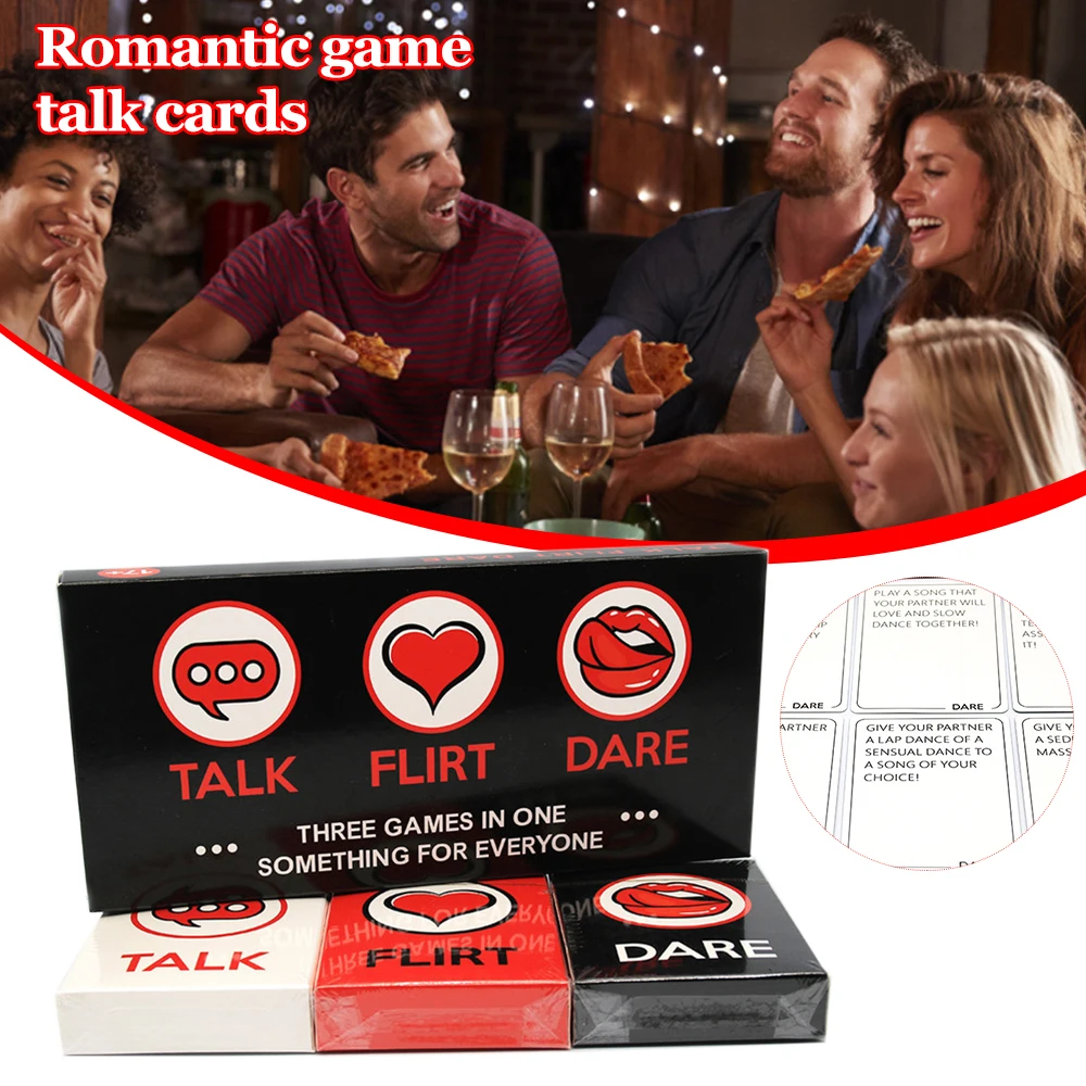 

Fun Couple Romantic Card Game Game Deck Talk Or Flirt Or Dare Cards 3 Games Cards 3 Games In 1 Couple Cards Valentine's Day Gift