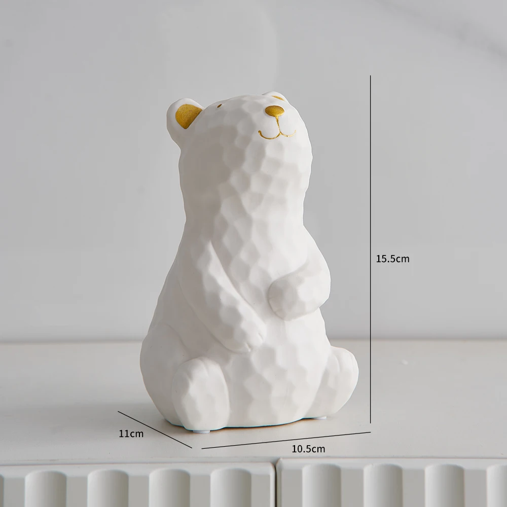 

Nordic Style Home Decoration Accessories Creative Golden Bear Model Sculpture Crafts Living Room Desktop Ornaments Birthday Gift