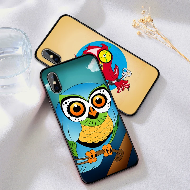 Сова роскошный черный чехол для samsung A3 4 5 6 plus A8 9 A10 A20 30 A40 50 A60 A70 2017 M40 J6 крышка |
