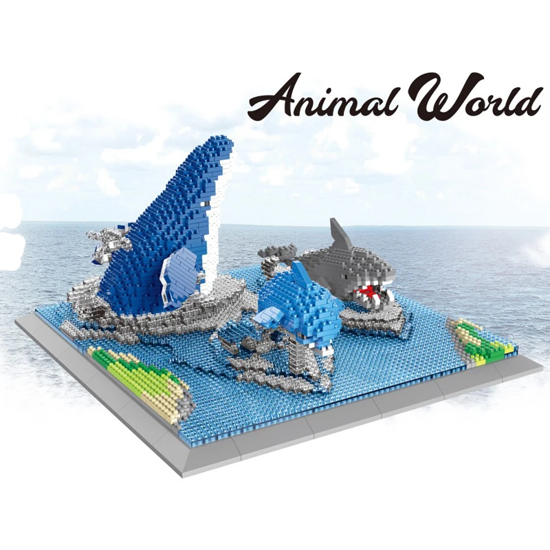 

Animal World Penguin Bird Polar Bear Deer Hippo Alligator Crane Shark Dolphin Whale Fish Mini Diamond Blocks Building Toy no Box