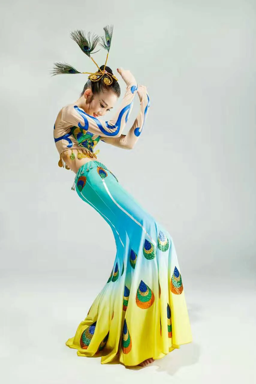 Новая высококачественная длинная юбка для девочек танцевальный костюм Дай танец