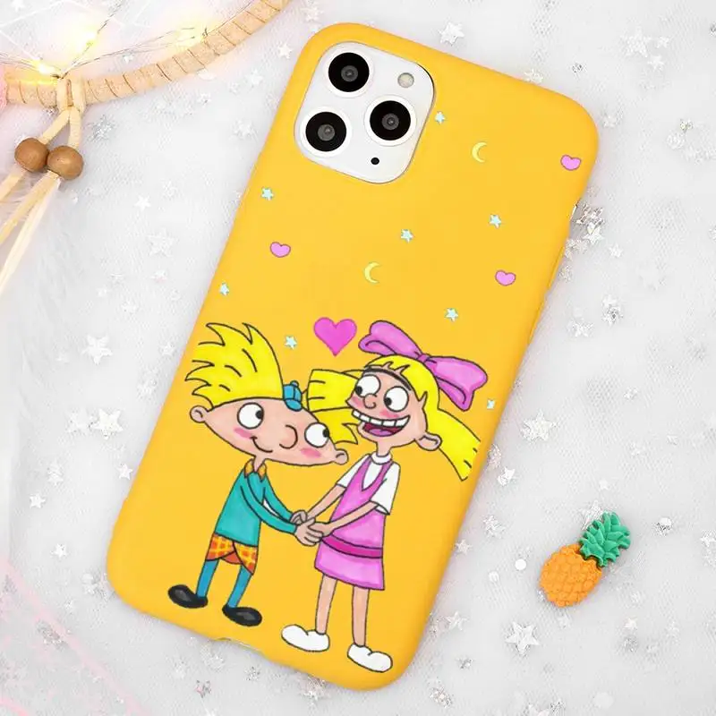 

Rugratg Gowild cute cartoon Phone Case Candy Color Yellow for iPhone 11 12 pro XS MAX 8 7 6 6S Plus X 5S SE 2020 XR