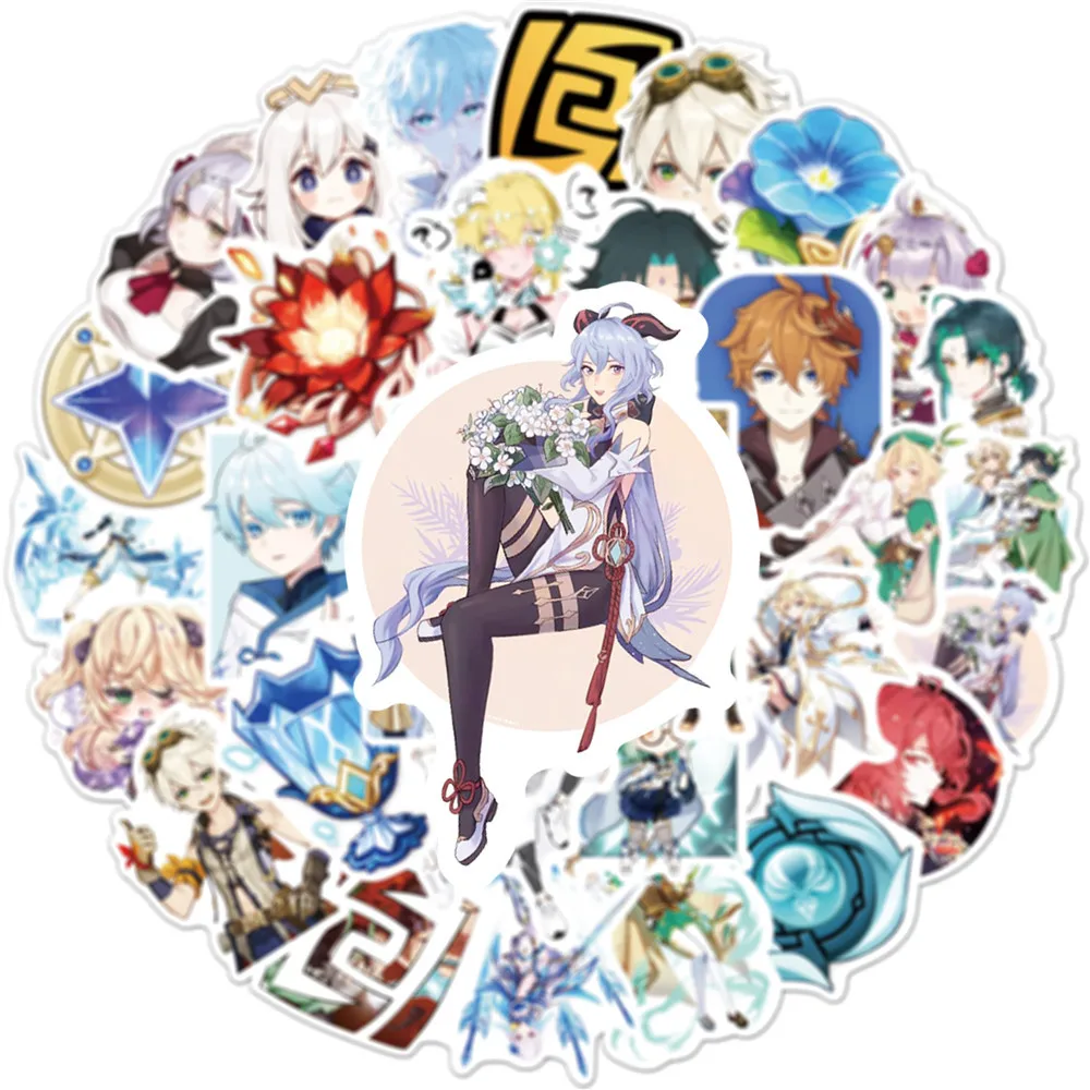 103050pcs genshin impact character stickers open world game sticker xiao gongzi ganyu graffiti sticker for laptop guitar phone free global shipping