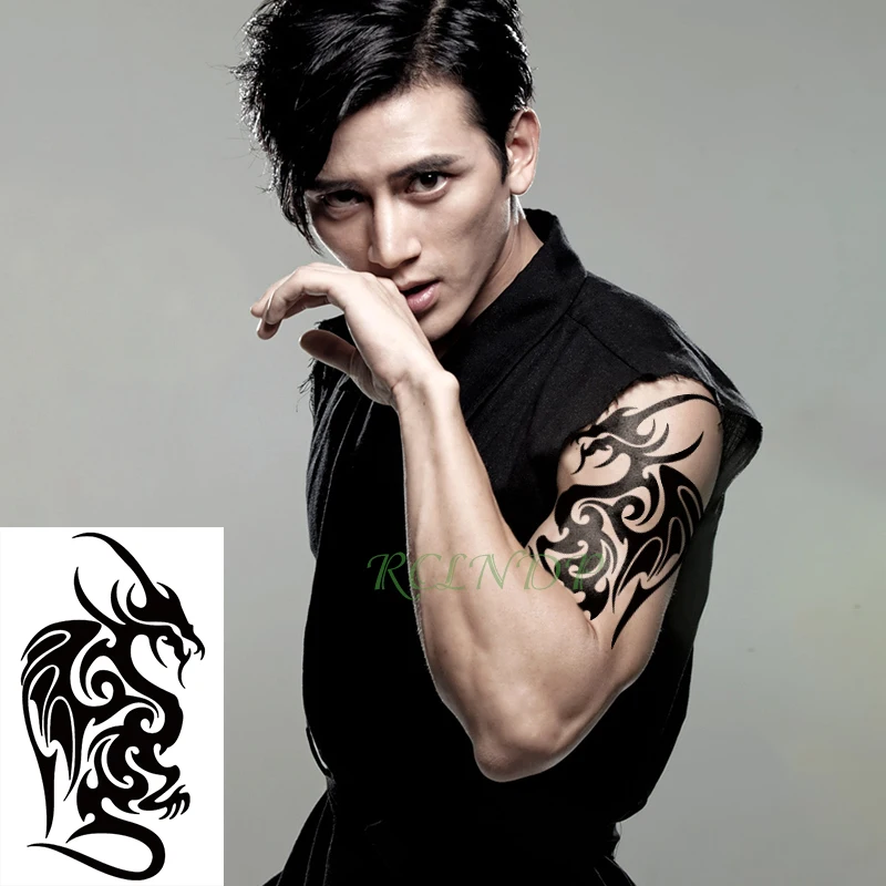 Водонепроницаемая Временная тату наклейка цветок лотоса тотема хна Татто