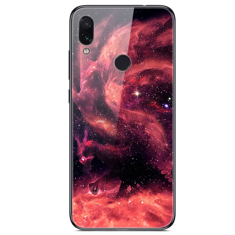 54 Для Xiaomi Redmi 7 Чехол из закаленного стекла твердая задняя крышка для Xiaomi Redmi Note 7 чехлы для телефонов силикон бампер Coque на Redmi7 Note7 - Цвет: 54