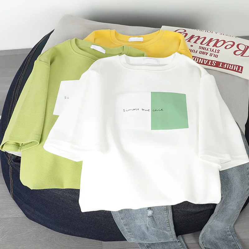 

Летний новый стиль женский короткий рукав Супер огонь многоцветный хлопок Женский Свободный Топ тело мода короткий рукав Футболка