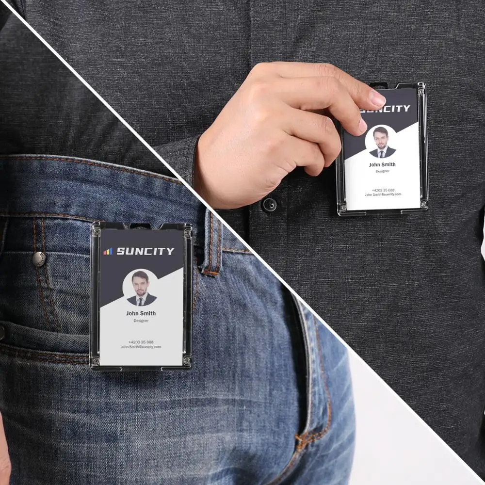 Бумажник держатель для удостоверения личности с ремешком и металлическим