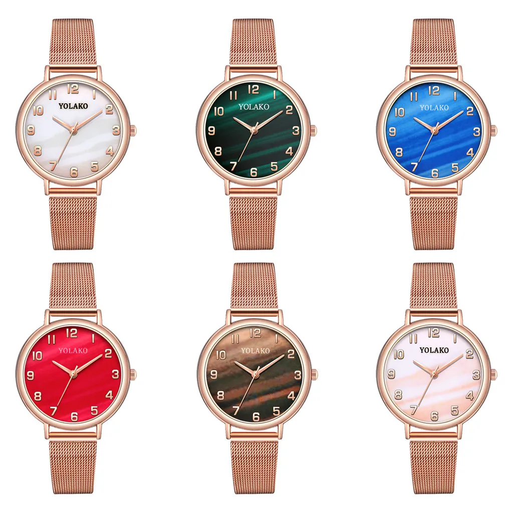 

Women's Fashion Watches Stainless Steel Strap Simple Round Dial Luxury Quartz Watch Women Clock Relojes Para Mujer Wristwatches