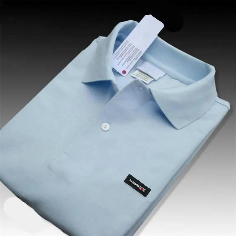 Рубашка-поло мужская с коротким рукавом 100% хлопок Повседневная модная