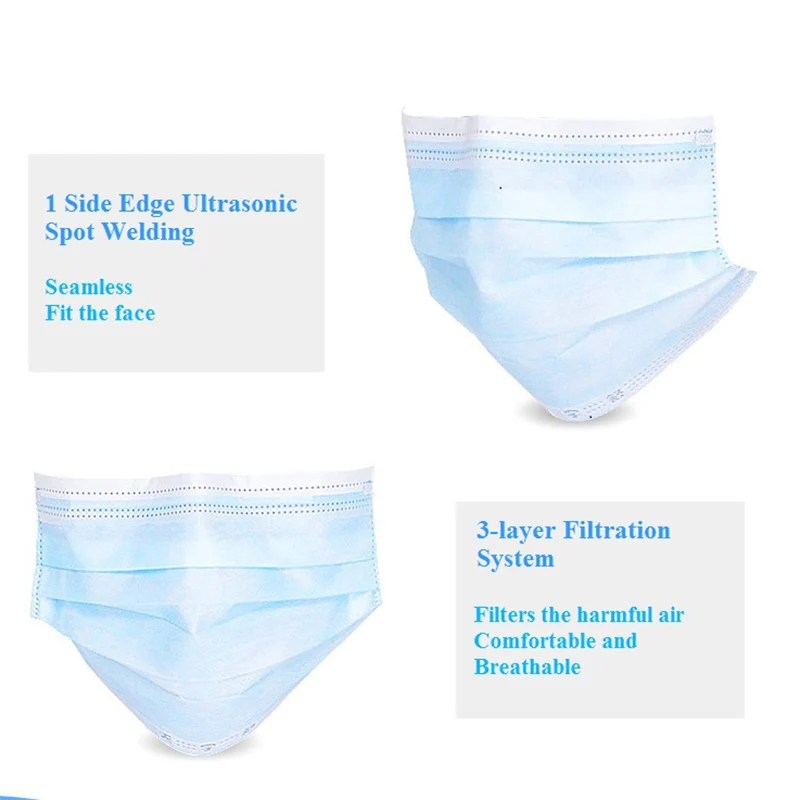В наличии 3 слоя одноразовая маска для лица против гриппа защиты маски с защитой