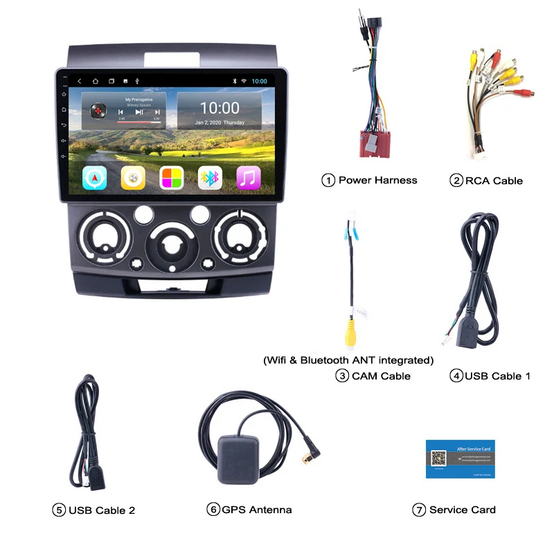 2G RAM Android 10 For mazda bt 50 2006-2010 Multimedia Stereo Car DVD Player Navigation GPS Radio | Автомобили и мотоциклы