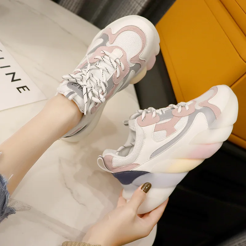 

UVWP модная весенне-Летняя женская обувь, массивные кроссовки, разноцветная женская повседневная обувь, кроссовки на платформе, женская обув...