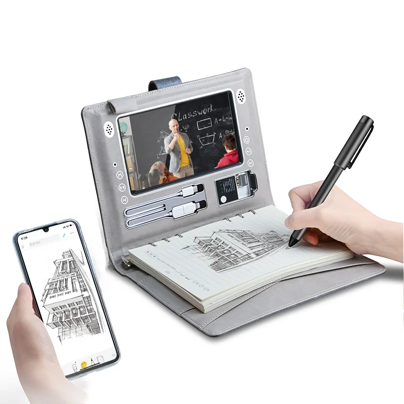 Smart NotebookLCD Video 7 Inch Screen A5 Advertising MP4 Player Smart Diary With wireless charging
