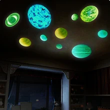 3D планета солнечная система флуоресцентная настенная палка Вселенная планета галактика детская спальня Светящиеся Настенные наклейки