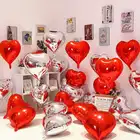 24-дюймовые золотые, красные, в форме сердца, алюминиевые фольгированные воздушные шары