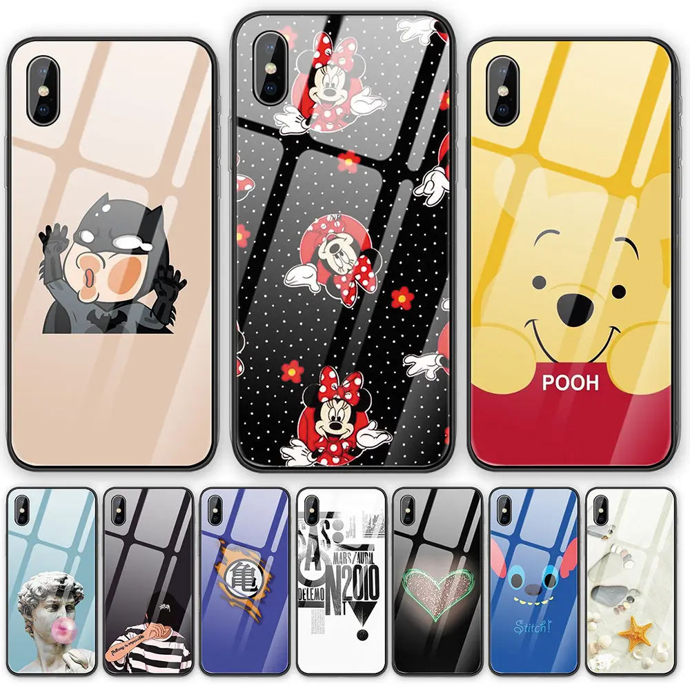 Забавный чехол для телефона из закаленного стекла Marvel iPhone 5 5S SE 6 6S 7 8 Plus X XS XR XSMAX 11 Pro