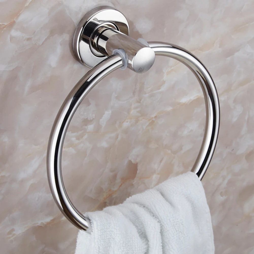 

Ring Toilet Rustless Round Hand Bathroom Towel Stainless Steel Holder Wall Mounted Durable