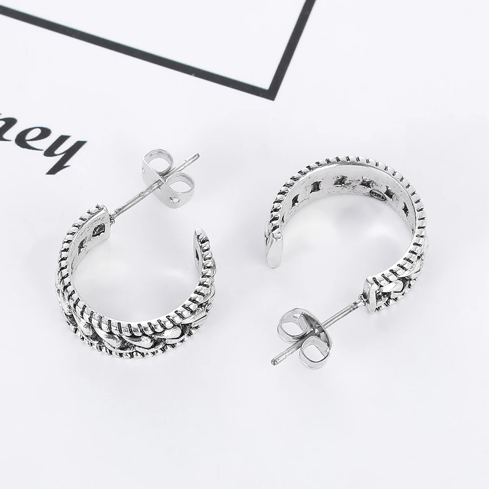 Шины линии Дизайн Аутентичные Серебряный цвет серьги с Буддой изысканные