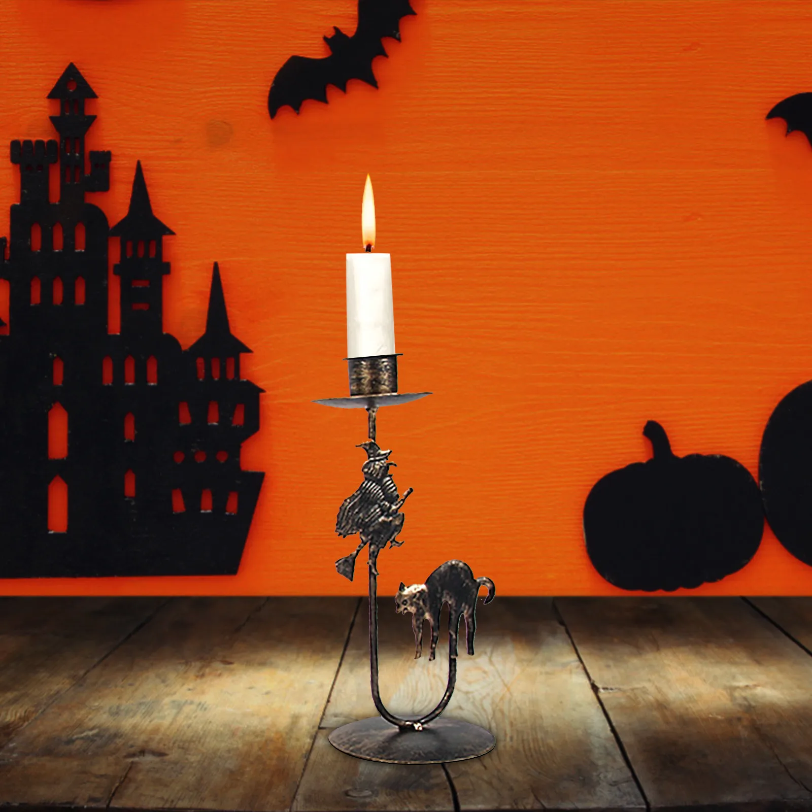 Подсвечник из кованого железа в стиле ретро для Хэллоуина | Дом и сад