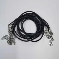 10pcs 2mm thickness black leather cord adjustable braided rope for diy necklace jewelry making finding