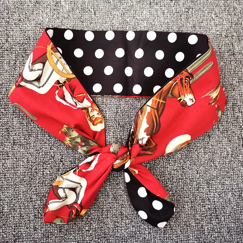 

2021 Red Western Girl Retro Vintage Headband Kawaii Accessories 50s 60s Head Bands for Women Cotton Hairband