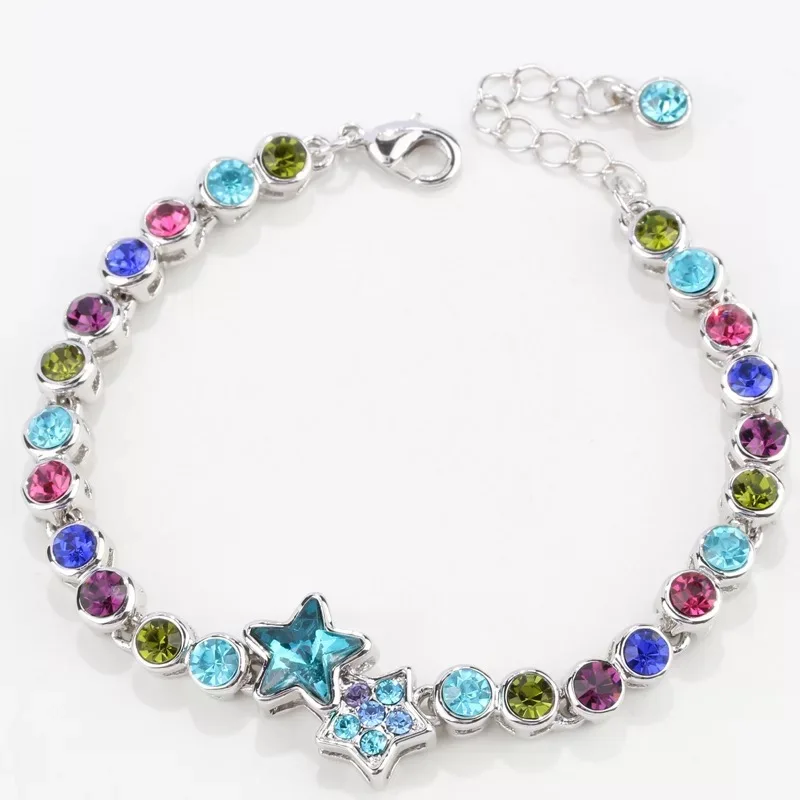 1 шт. браслет с красочными кристаллами и камнями модные женские браслеты со