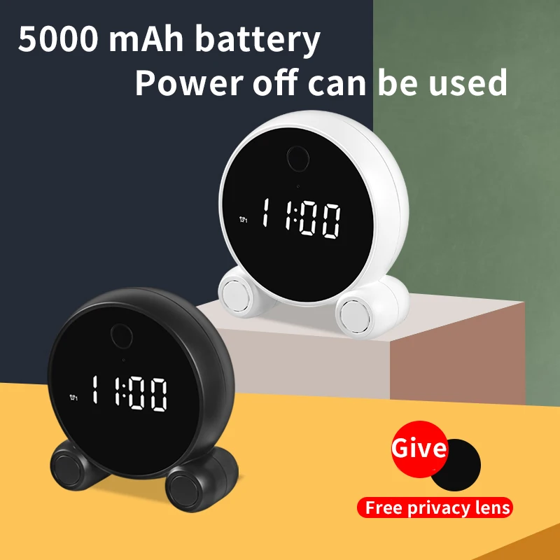 Tuya HD Smart Home Wifi Digital Alarm Clock Mini Camera Recorder Video Intercom Surveillance Remote Monitoring Cameras | Электроника
