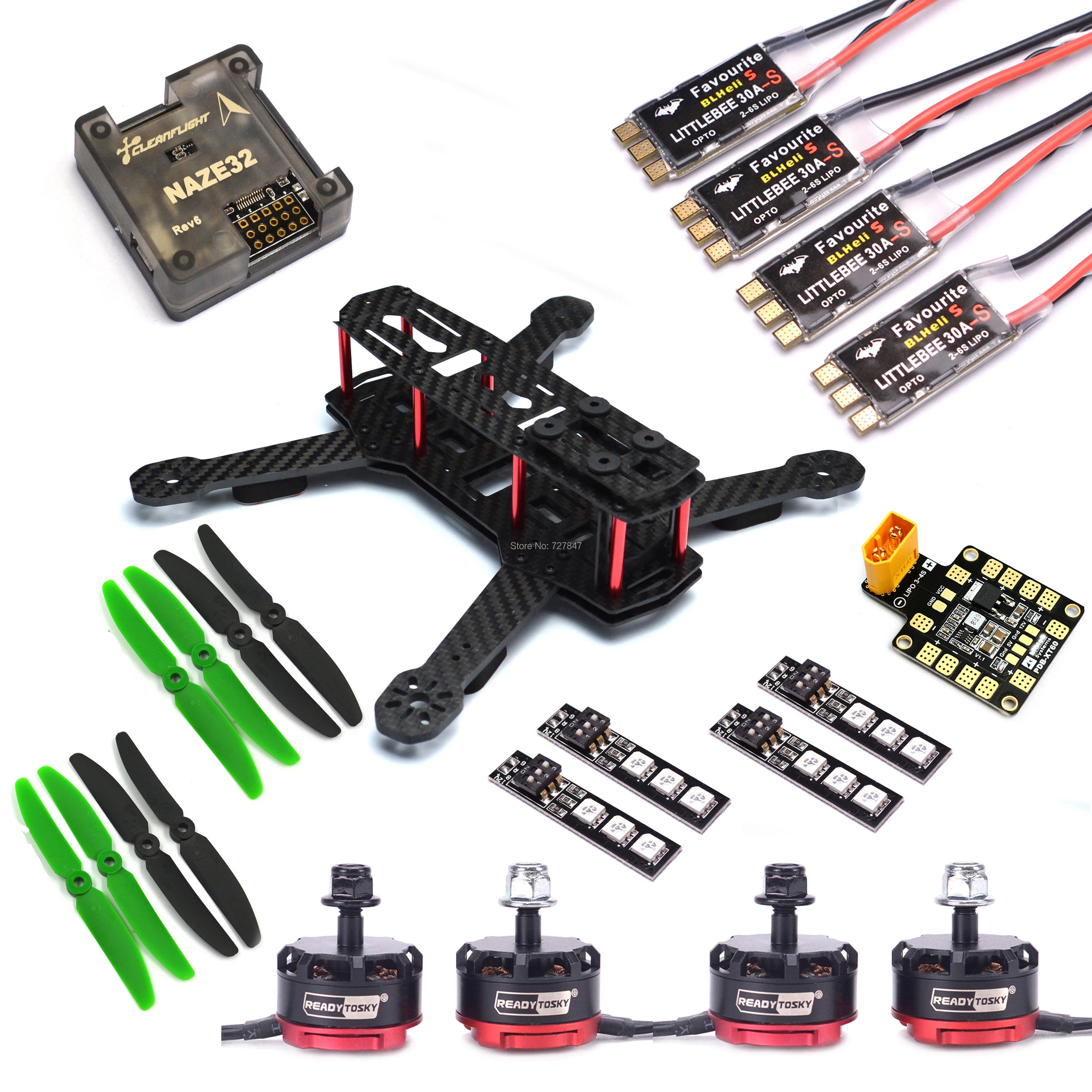 ZMR250 V2 Quadcoper рама с 4 мм Arm LittleBee 30A S OPTO ESC Naze32 Rev6 / F3 управление полетом RS2205 2300kv
