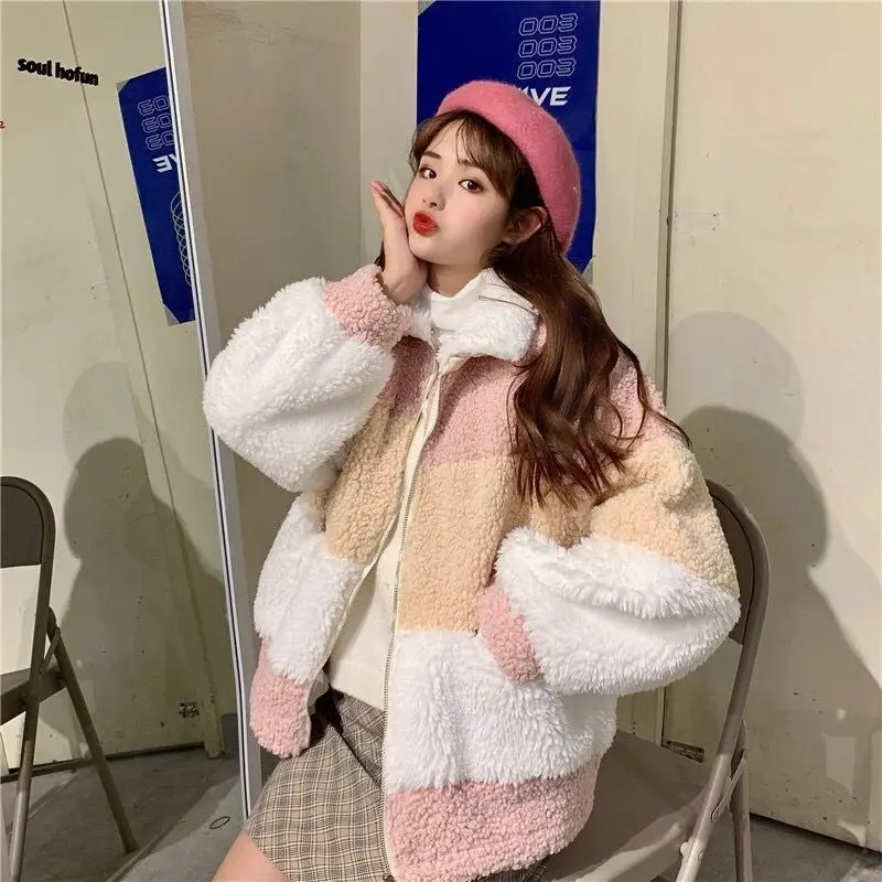 

Women's Cotton clothe Jacket 2020 Autumn Winter Jacket Pocket Stitching Zipper Simple Style Regular Lapel Fashion Versatile