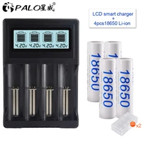 3 7v 18650 rechargeable battery 3200mah lithium batteries 4 slots charger for 3 7v lithium 14500 16350 18500 18650