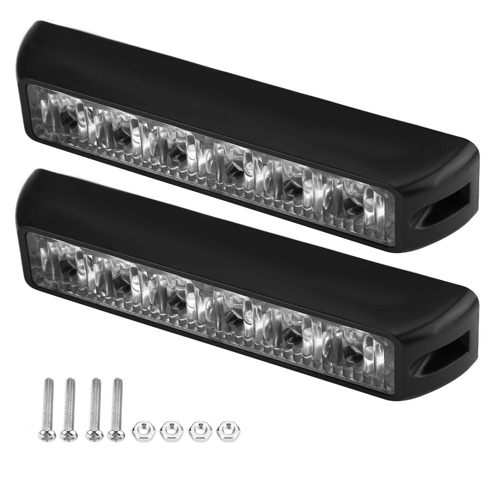 

2Pcs 12/24V Truck Car Universal 6LED Flash Strobe Emergency Warning Light Grille Flashing Lightbar Yellow