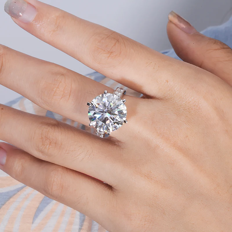 

10ct Classic style 925 sterling silver & 14K Gold ring Diamond jewelry Moissanite ring Wedding Party Anniversary Ring For Women