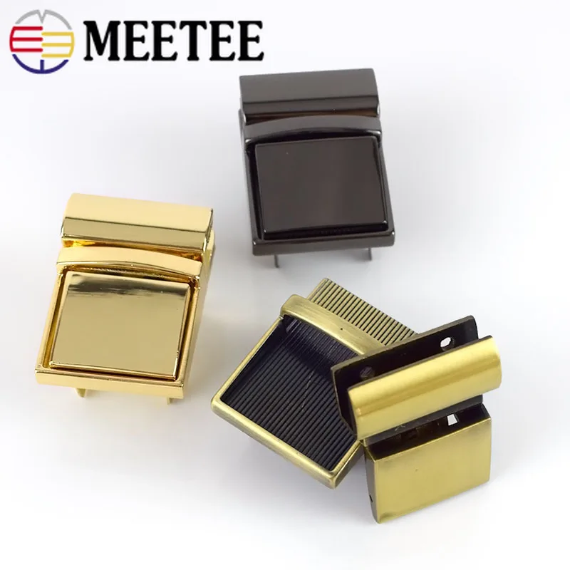 

Meetee 2/5pcs 38X28mm Metal Bag Locks Clasp Handbags Twist Lock Switch Latch Padlock Buckles DIY Hardware Decoration Accessories
